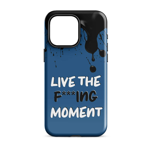 Live The F***ing Moment - (Navy) Quoted iPhone Case